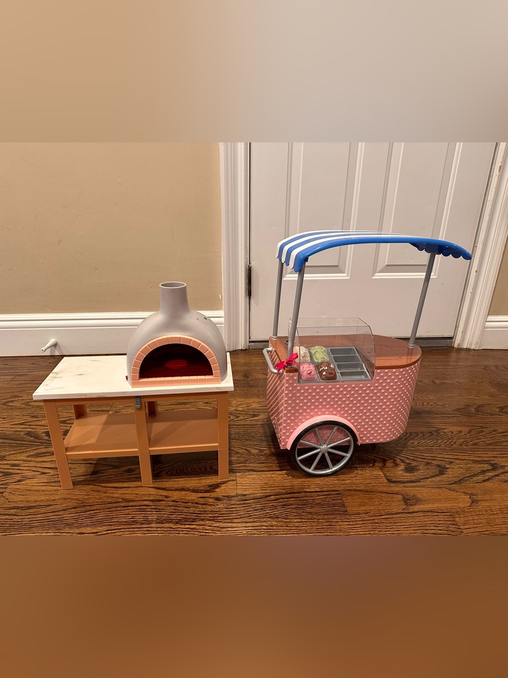 Our Generation Kids Play Ice Cream Cart and Pizza Oven Toy Sets